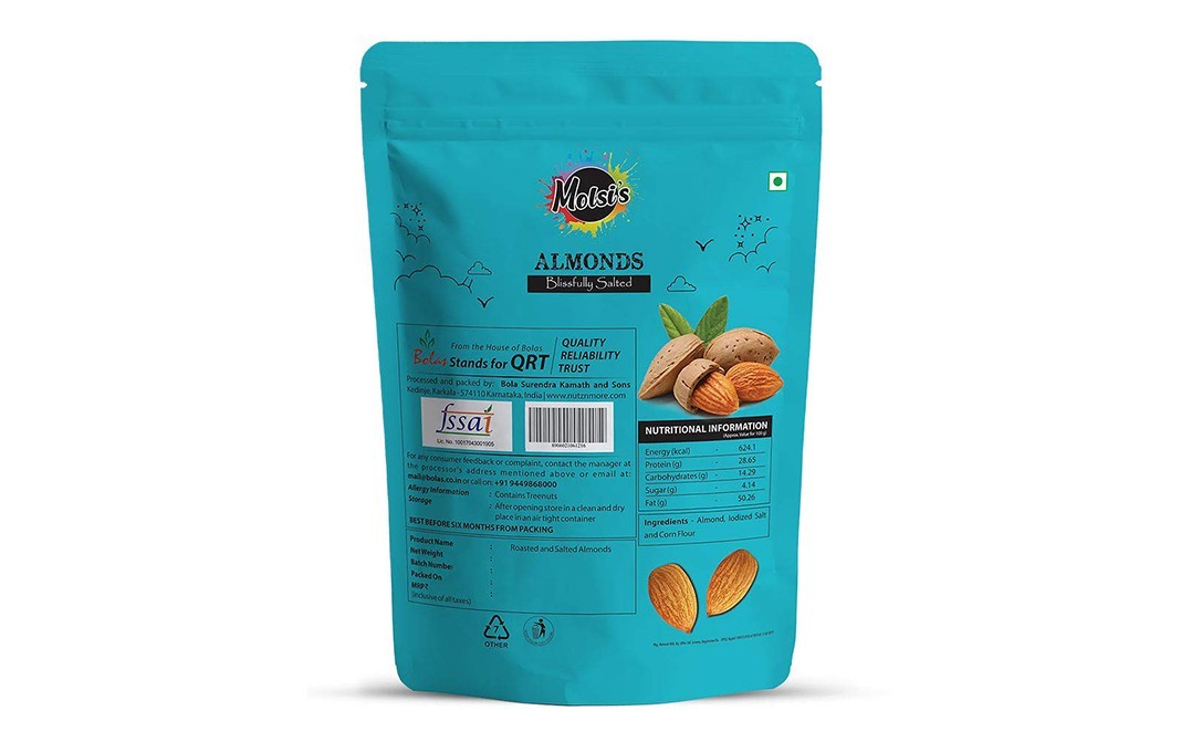 Molsi's Almonds Blissfully Salted    Pack  200 grams